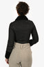 Burberry Brit Black Nylon Shearling-Trimmed Cropped Jacket Size 2