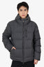 Moncler Grey Wool Down Puffer Jacket With Hood Size 6 Mens