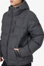 Moncler Grey Wool Down Puffer Jacket With Hood Size 6 Mens