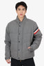 Moncler Grey Wool Down Puffer Jacket With Hidden Hood Size 6 Mens