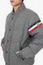 Moncler Grey Wool Down Puffer Jacket With Hidden Hood Size 6 Mens