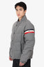 Moncler Grey Wool Down Puffer Jacket With Hidden Hood Size 6 Mens