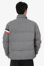 Moncler Grey Wool Down Puffer Jacket With Hidden Hood Size 6 Mens