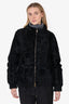 Moncler Black Fur Puffer Jacket Size 4 As Is