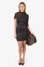 Lanvin Brown Draped Detail Knee Length Dress Estimated Size S