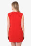 Versace Red Sleeveless Studded Box Pleated Mini Dress Size 42