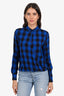 Rag & Bone Black/Blue Buffalo Check Top Size S
