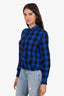 Rag & Bone Black/Blue Buffalo Check Top Size S