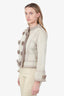 Louis Vuitton Cream Lambskin Mink Trim Jacket Size 40