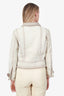 Louis Vuitton Cream Lambskin Mink Trim Jacket Size 40