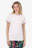 Moncler White Cotton Tricolour Trimmed Slim Fit T-Shirt Size XS