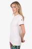 Moncler White Cotton Tricolour Trimmed Slim Fit T-Shirt Size XS