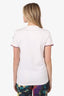 Moncler White Cotton Tricolour Trimmed Slim Fit T-Shirt Size XS