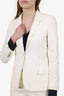 Gucci White Single Breasted Blazer + Slim Leg Pants Size 38