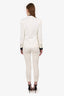 Gucci White Single Breasted Blazer + Slim Leg Pants Size 38