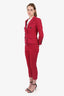 Gucci Dark Pink Double Breasted Blazer + Pants With Bamboo Belt Size 38/40