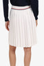 Miu Miu White Pleated 'Miu Miu' Knit Waistband Skirt Size 38