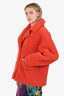 Stand Studio Orange Cropped Teddy Coat Size 38