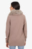 Brunello Cucinelli Taupe Cashmere/Shearling Collar Cardigan Size M