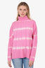 Cinq A Sept Pink/White Wool/Cashmere Tie Dye Turtleneck Sweater Size M