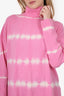 Cinq A Sept Pink/White Wool/Cashmere Tie Dye Turtleneck Sweater Size M