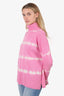 Cinq A Sept Pink/White Wool/Cashmere Tie Dye Turtleneck Sweater Size M