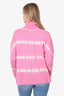 Cinq A Sept Pink/White Wool/Cashmere Tie Dye Turtleneck Sweater Size M