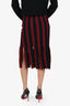 Cinq A Sept Black/Red Open Pleat Skirt Size S