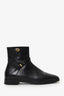 Gucci Black Leather Double G Boots Size 37.5