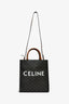 Celine 2019 Black/Brown Coated Canvas Small Triomphe Vertical Cabas Tote
