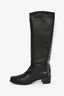 Stuart Weitzman Black Leather High Boots Size 9