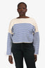 Celine Navy/Cream Cotton 'Bateau' Crewneck Sweater Size M