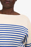 Celine Navy/Cream Cotton 'Bateau' Crewneck Sweater Size M