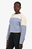 Celine Navy/Cream Cotton 'Bateau' Crewneck Sweater Size M