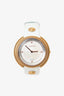 Versace White Thea Watch With Gold Plating