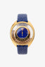 Versace Blue Leather Croc Embossed Watch