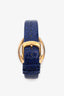 Versace Blue Leather Croc Embossed Watch