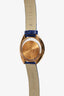 Versace Blue Leather Croc Embossed Watch