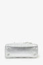 Christian Dior 2017 Silver Metallic Leather Cannage Small Lady Dior With Strap