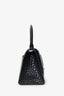 Balenciaga Croc Embossed Leather 'Crew' Hourglass Bag With Strap