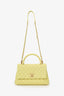 Pre-Loved Chanel™ 2017-18 Yellow Caviar Leather Medium 'Coco' Top Handle With Strap