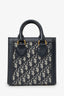 Christian Dior Navy Canvas/Leather Oblique Mini Tote Bag With Strap