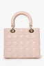Christian Dior 2017 Pink Leather Medium Lady Dior Bag With Strap