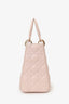Christian Dior 2017 Pink Leather Medium Lady Dior Bag With Strap