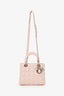 Christian Dior 2017 Pink Leather Medium Lady Dior Bag With Strap