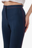 Burberry Navy Blue/Red Top Stitch Flare Pants Estimated Size XS