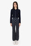 Gucci Navy/Cream Knit 'GG' Monogram Pants Size 36