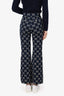 Gucci Navy/Cream Knit 'GG' Monogram Pants Size 36
