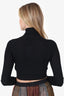 Pucci Black Wool Ribbed Knit Long Sleeve Crop Top Size S