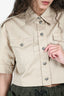Sandro Beige Cotton 'Indiana' Cropped Button Down Shirt Size 1